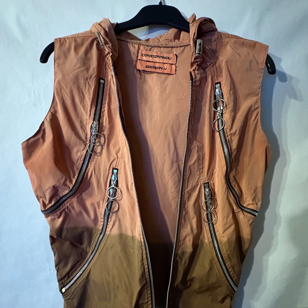 CHARLIE CONSTANTINOU Red & Brown Multi Pocket Vest